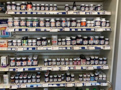 Vitamin Shelf pharmacy shelf